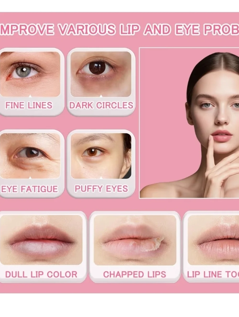 Hydrating Lip and Gold Eye Mask Duo - Pink Lip Mask & Gold Eye Patches